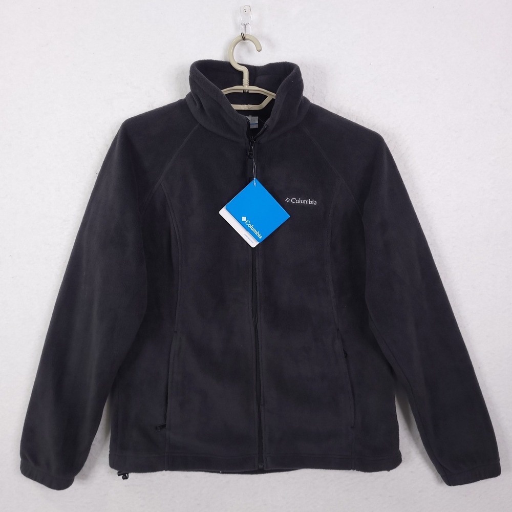 Columbia June Lake Fleece Jacket Womens L Black Full Zip Hiking XL6445-013